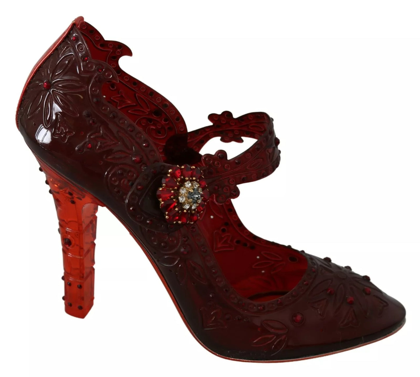 Red Floral Crystal Heels CINDERELLA Shoes
