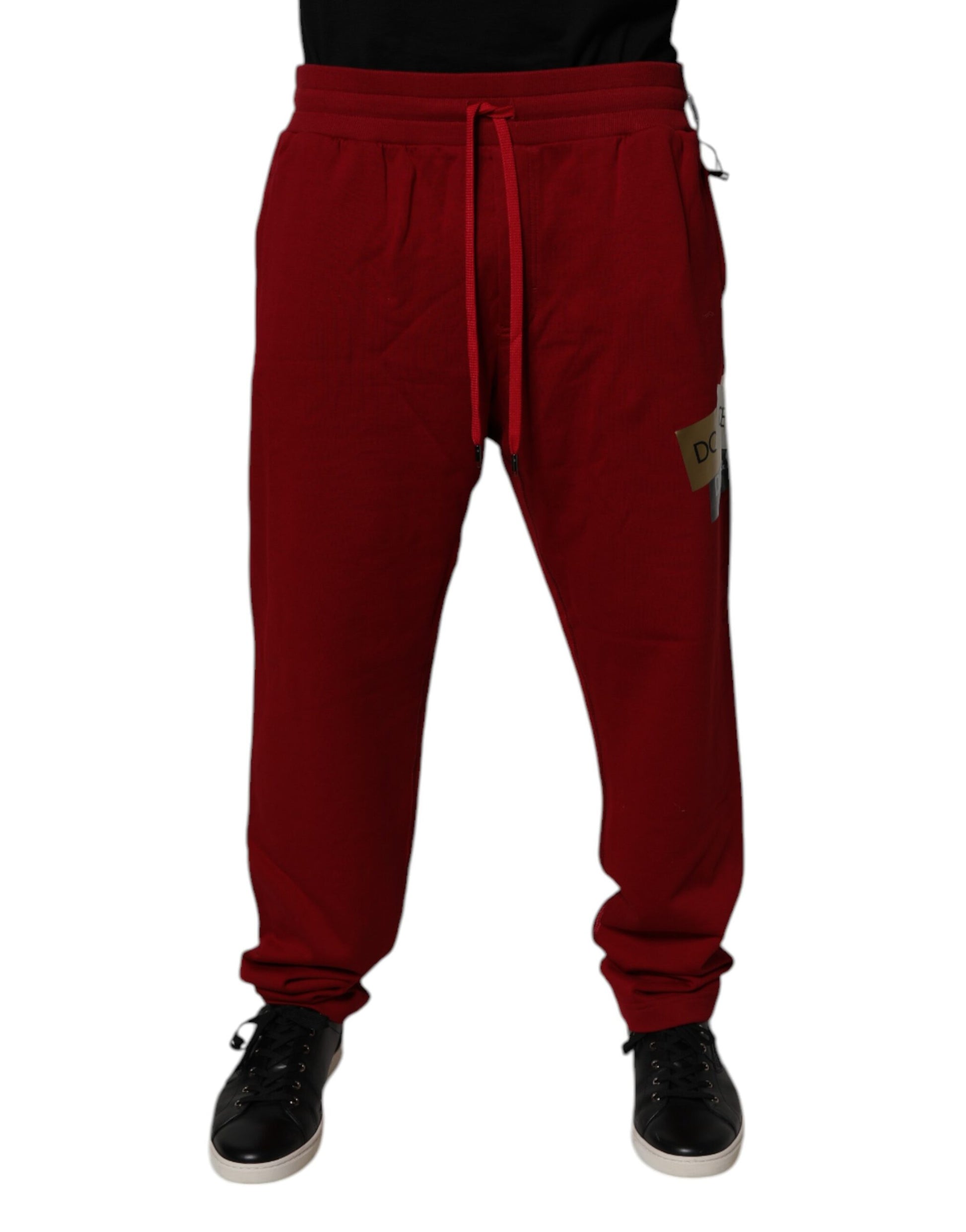 Red Logo Tape Cotton Jogger Sweatpants Pants