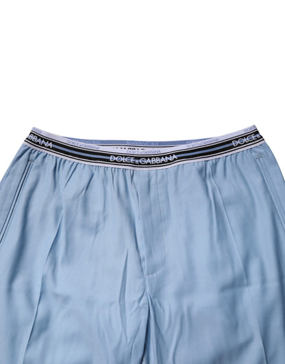 Blue Cotton Stretch Chino Pants