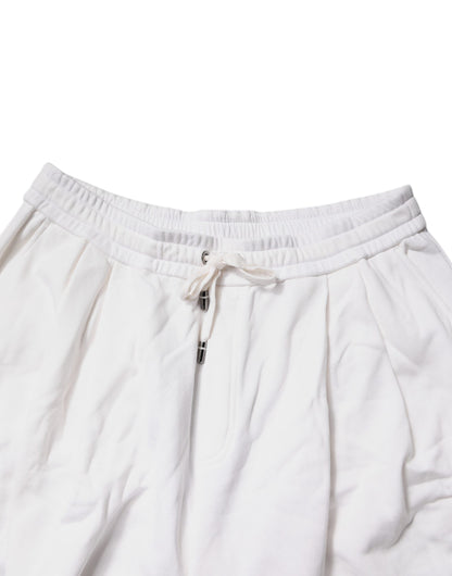White Cotton Cargo Bermuda Sweatshorts Shorts