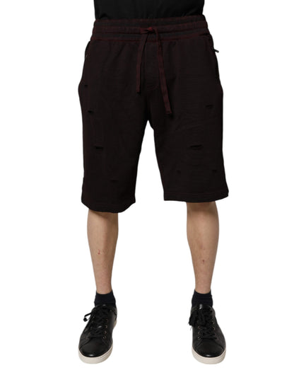 Bordeaux Cotton Bermuda Sweatshorts Shorts