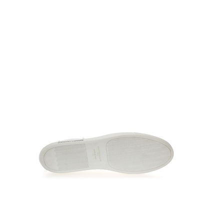 White Leather Low Top Sneakers