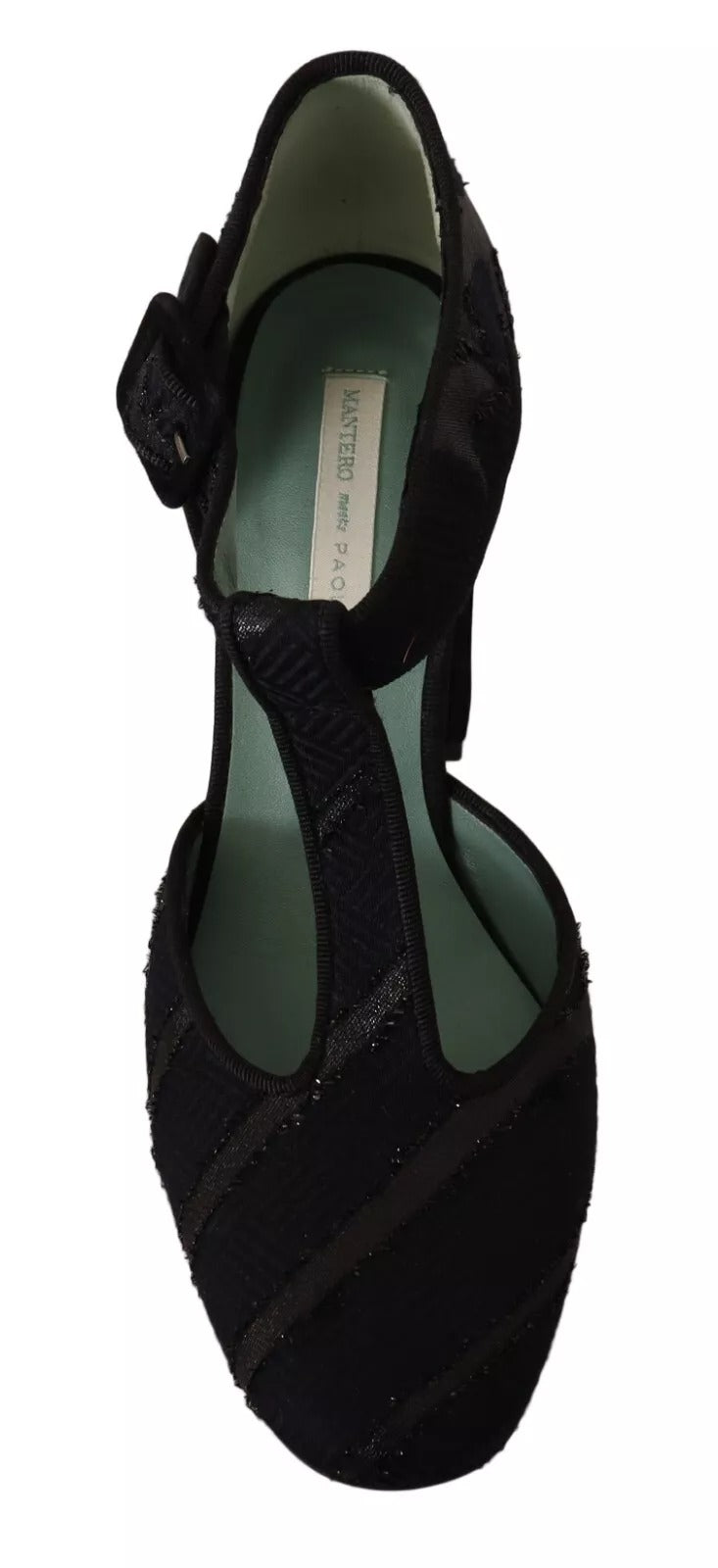 Black Suede Leather Block Heels Sandals Shoes