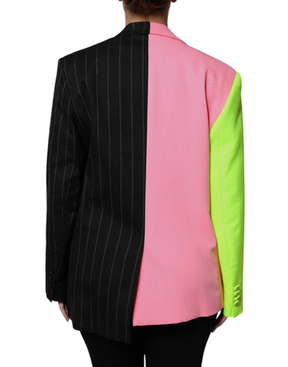 Multicolor Patchwork Embellished Coat Jacket