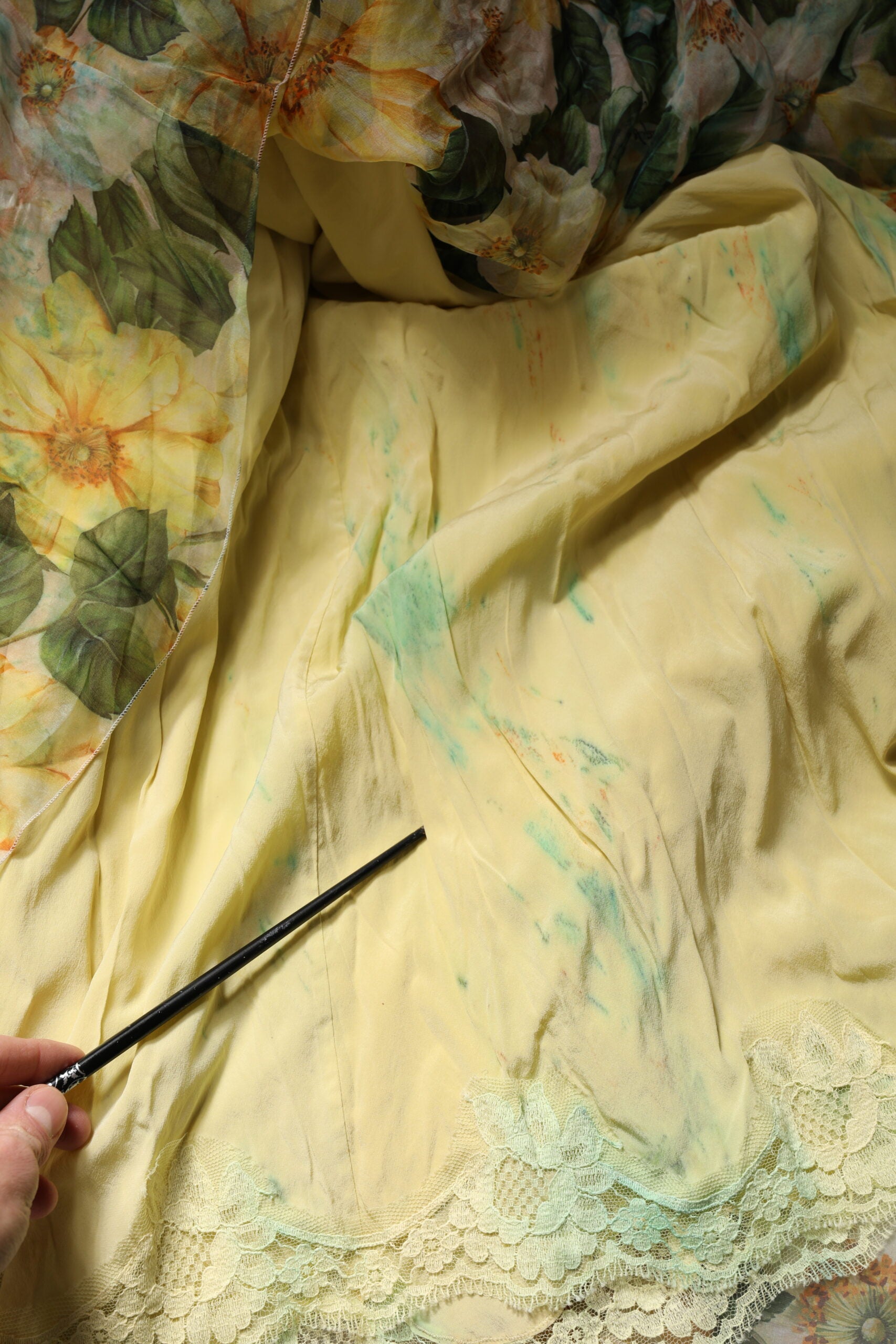Yellow Floral Print Silk Maxi Long Gown Dress