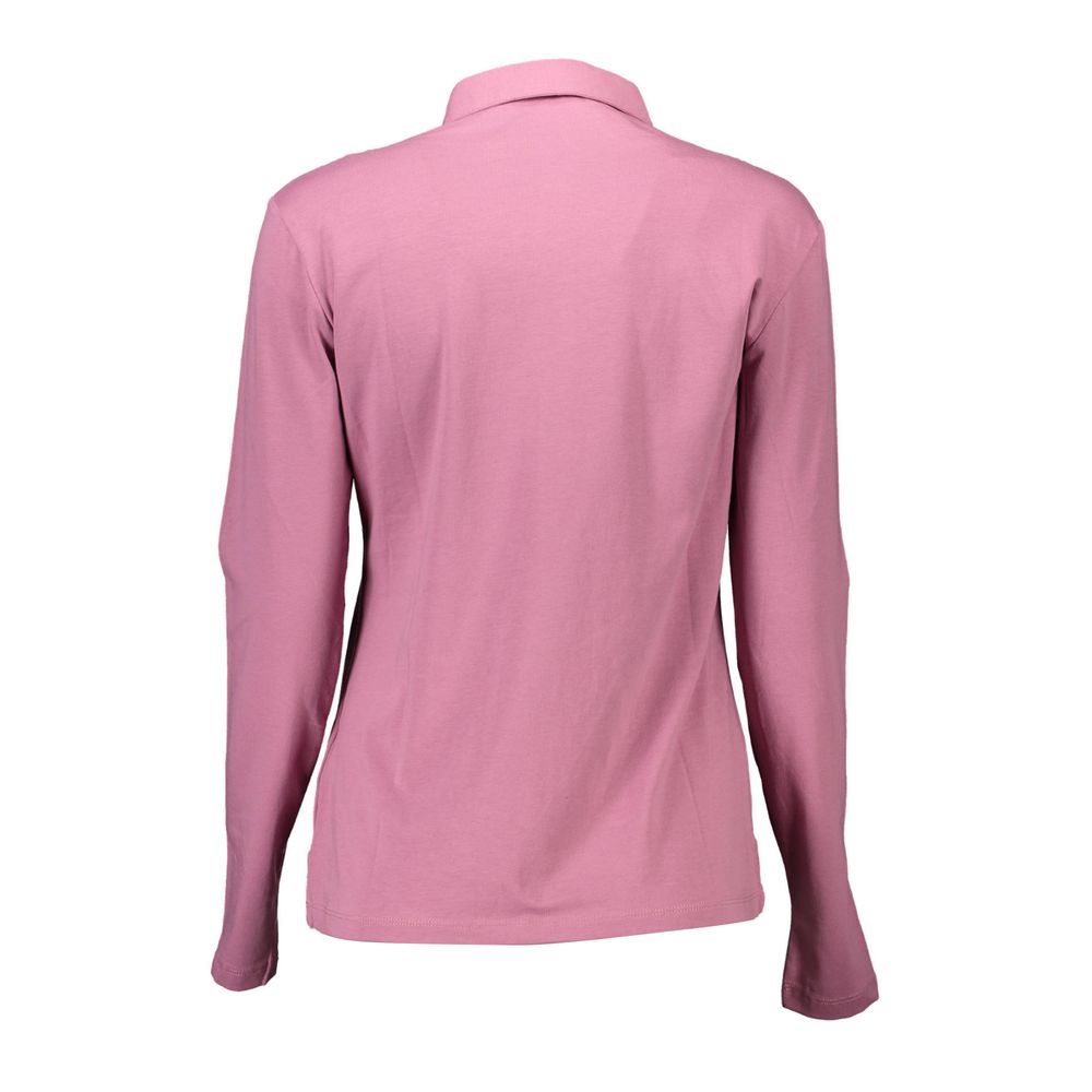 Pink Cotton Women Polo Shirt
