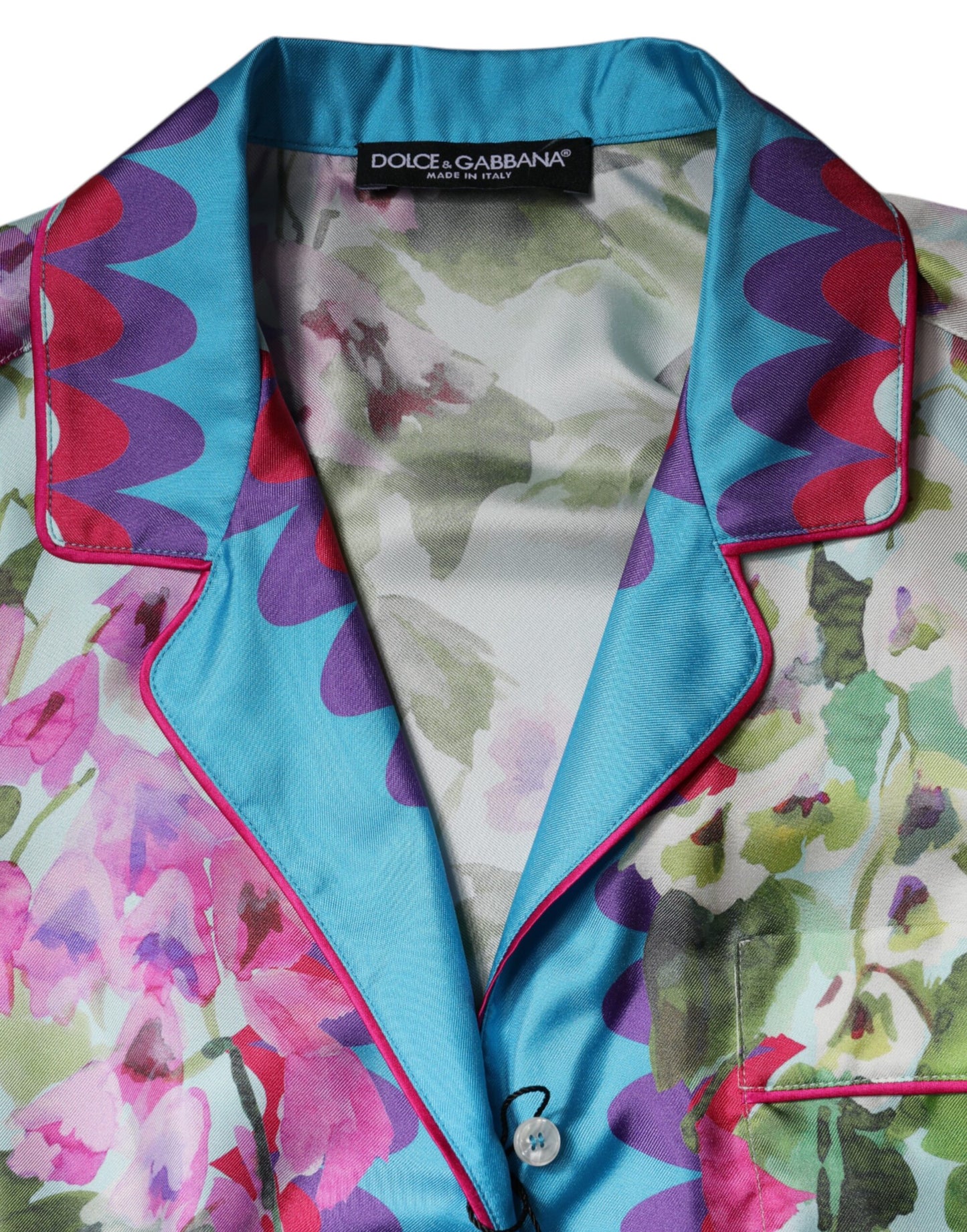 Multicolor Floral Collared Short Sleeve Top