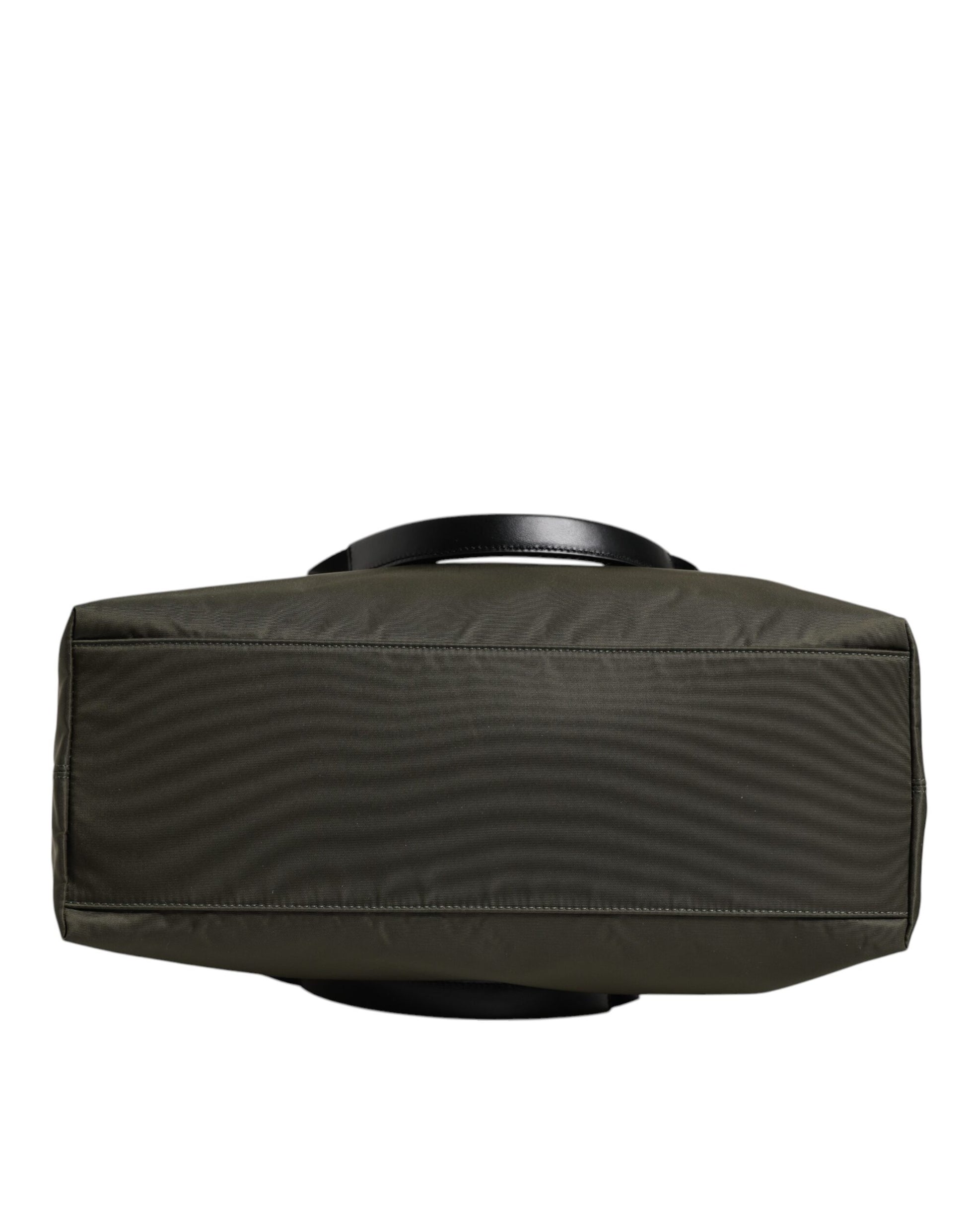 Military Green Nylon Shoulder Strap Tote Bag