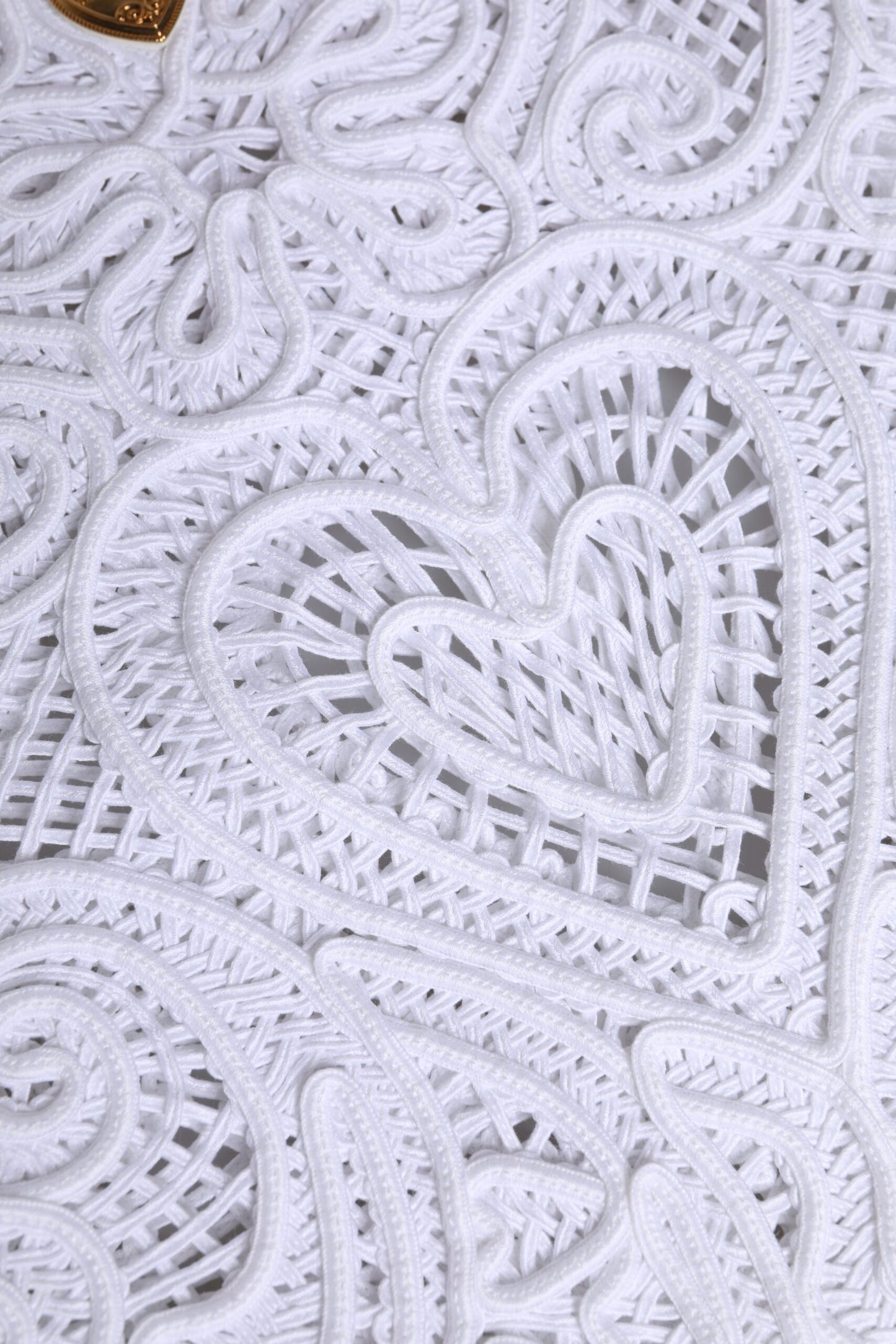 White Cordonetto Lace Beatrice Tote Shopping Bag