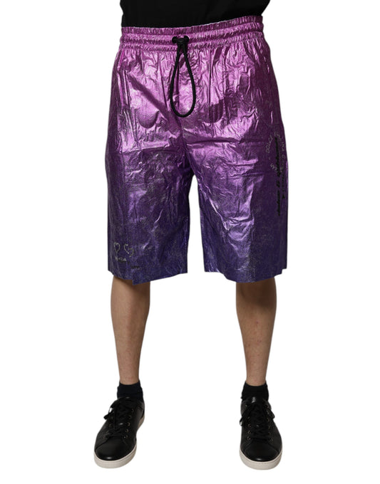 Metallic Pink Purple Two Tone Bermuda Shorts