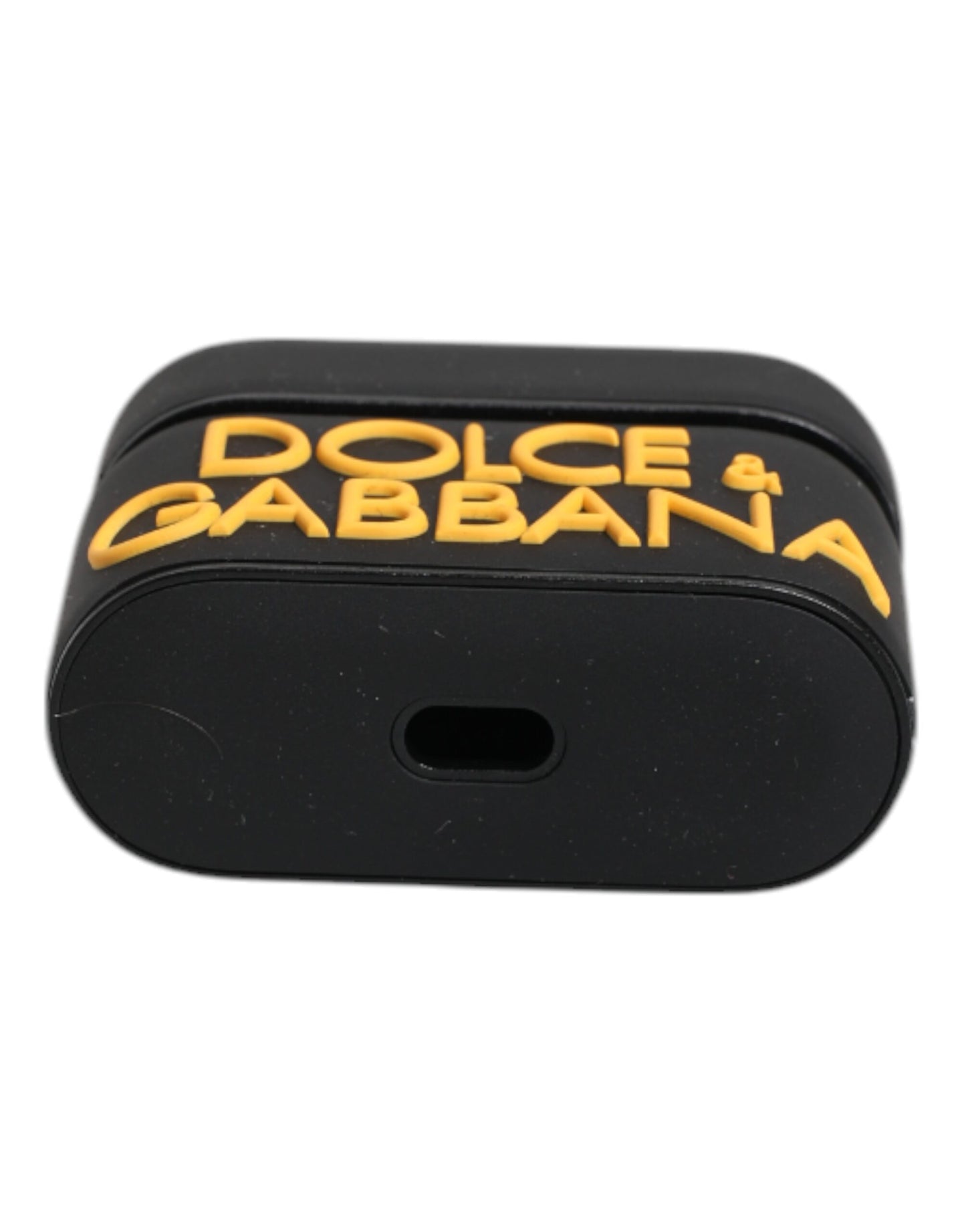 Black Yellow Silicone Embossed Logo Airpods Case