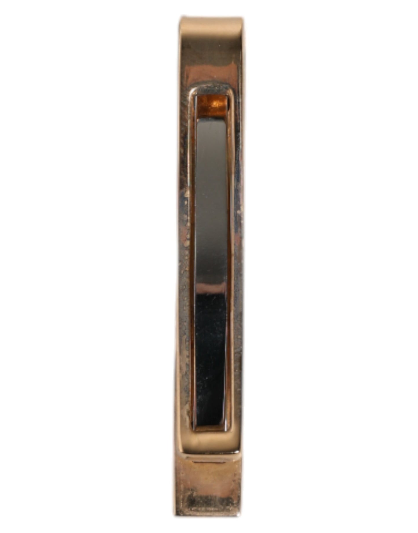 Gold Tone Brass Logo Branded Tie Clip Bar