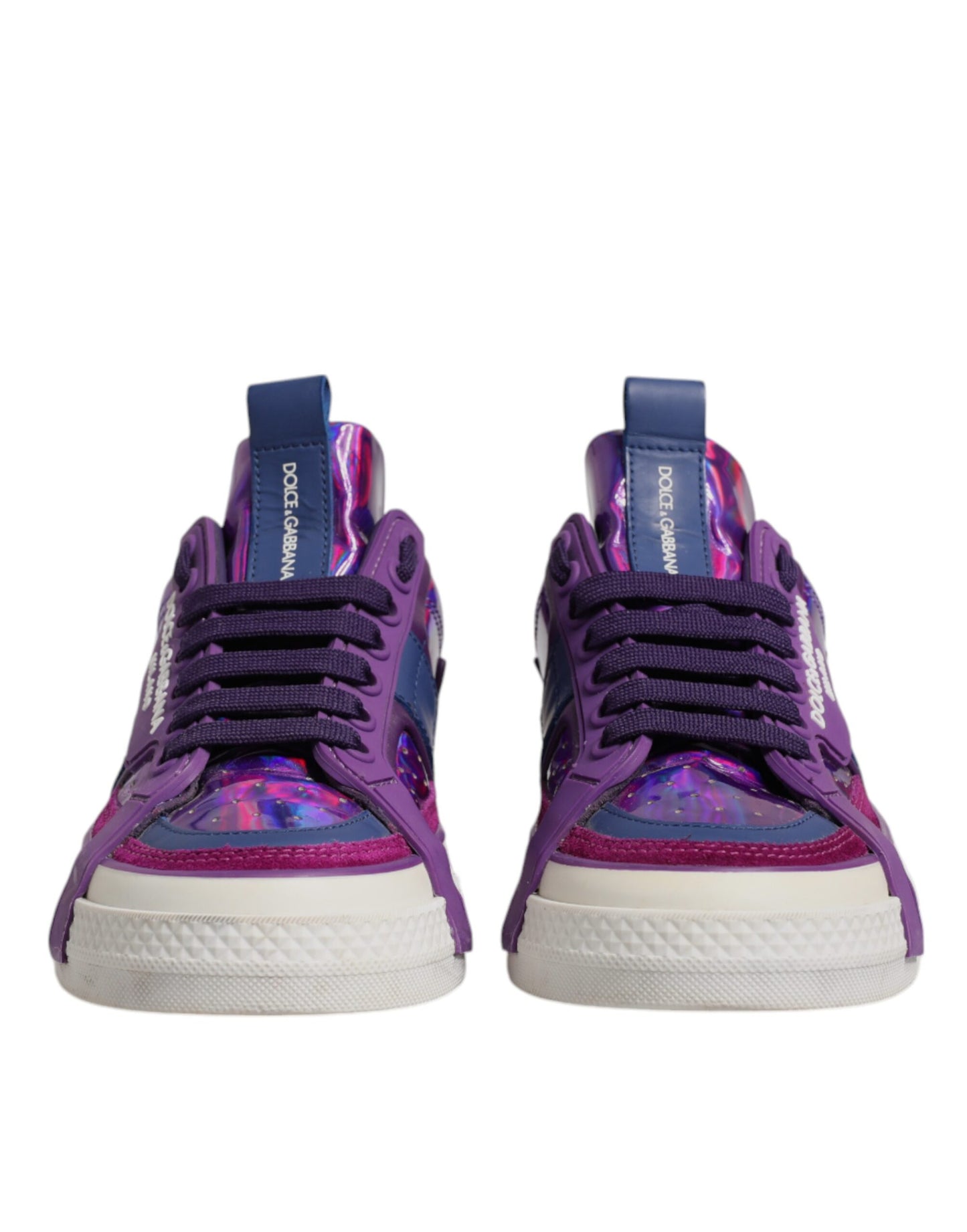 Purple Leather DG Logo Low Top Sneakers Shoes