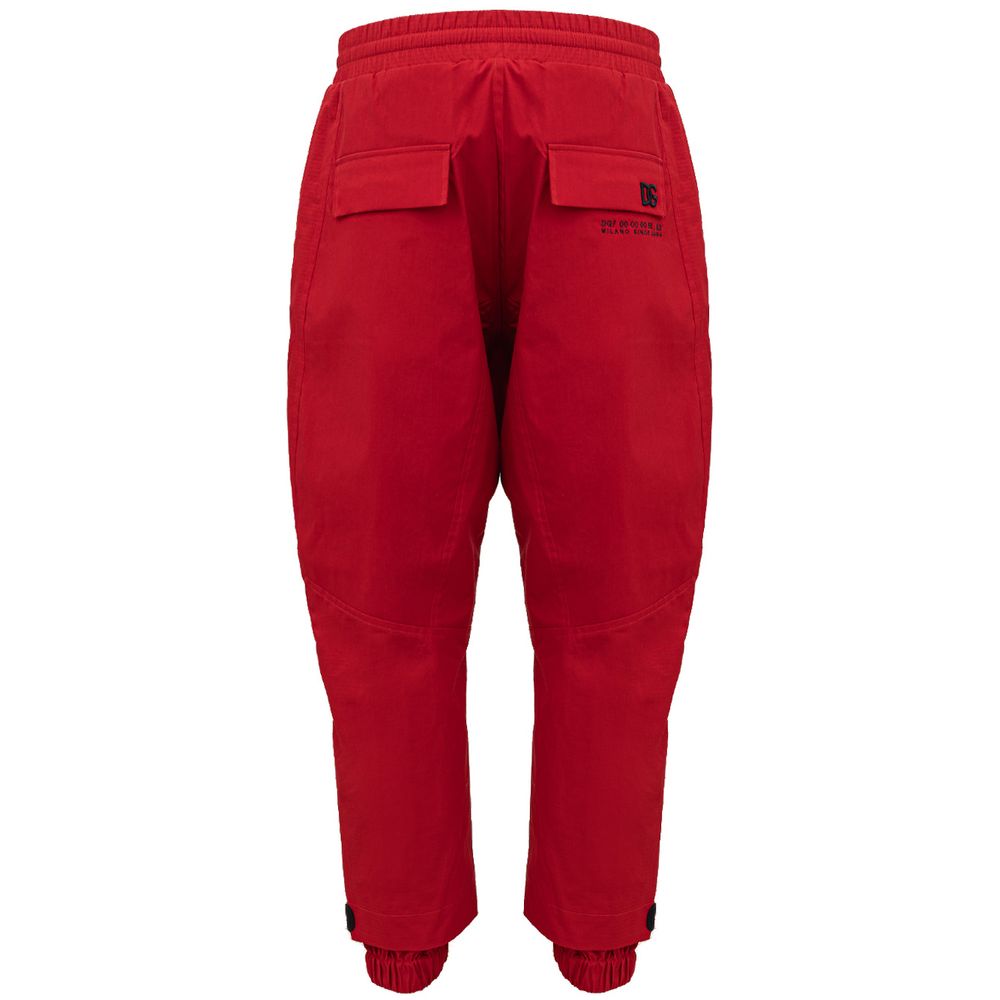 Red Polyamide Athletic Pants