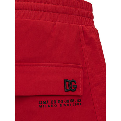 Red Polyamide Athletic Pants