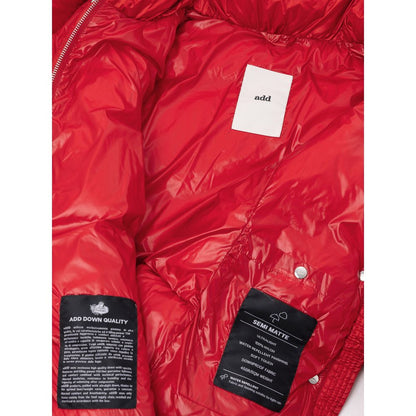 Red Polyamide Full-Length Jacket