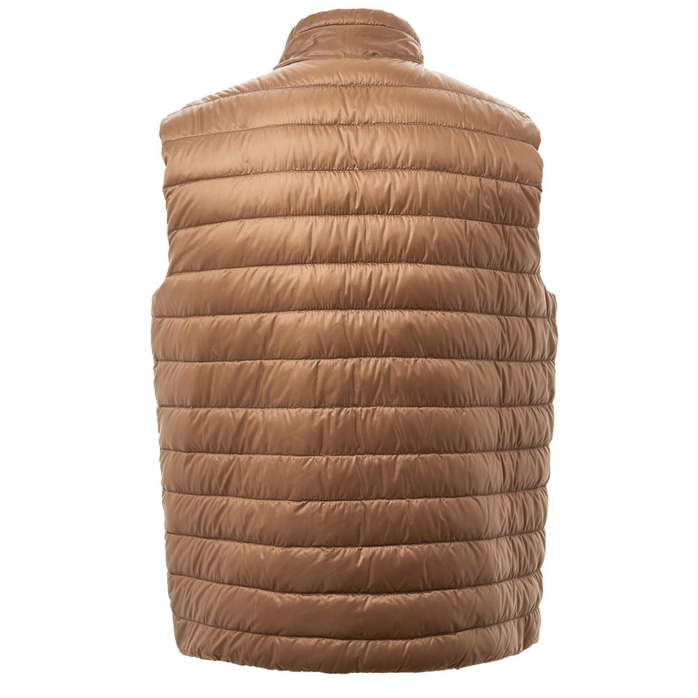 Brown Polyamide Sleveless Jacket