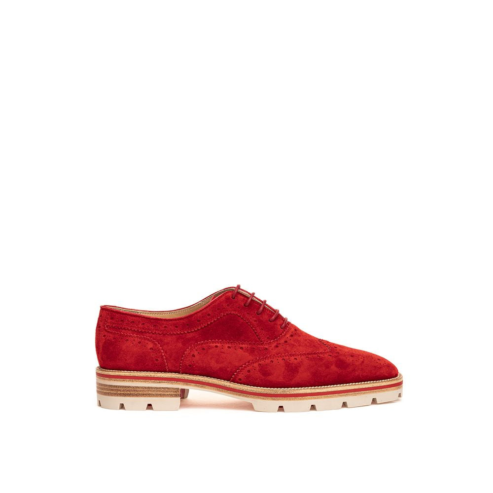Red Suede Leather Oxfords And Derbies