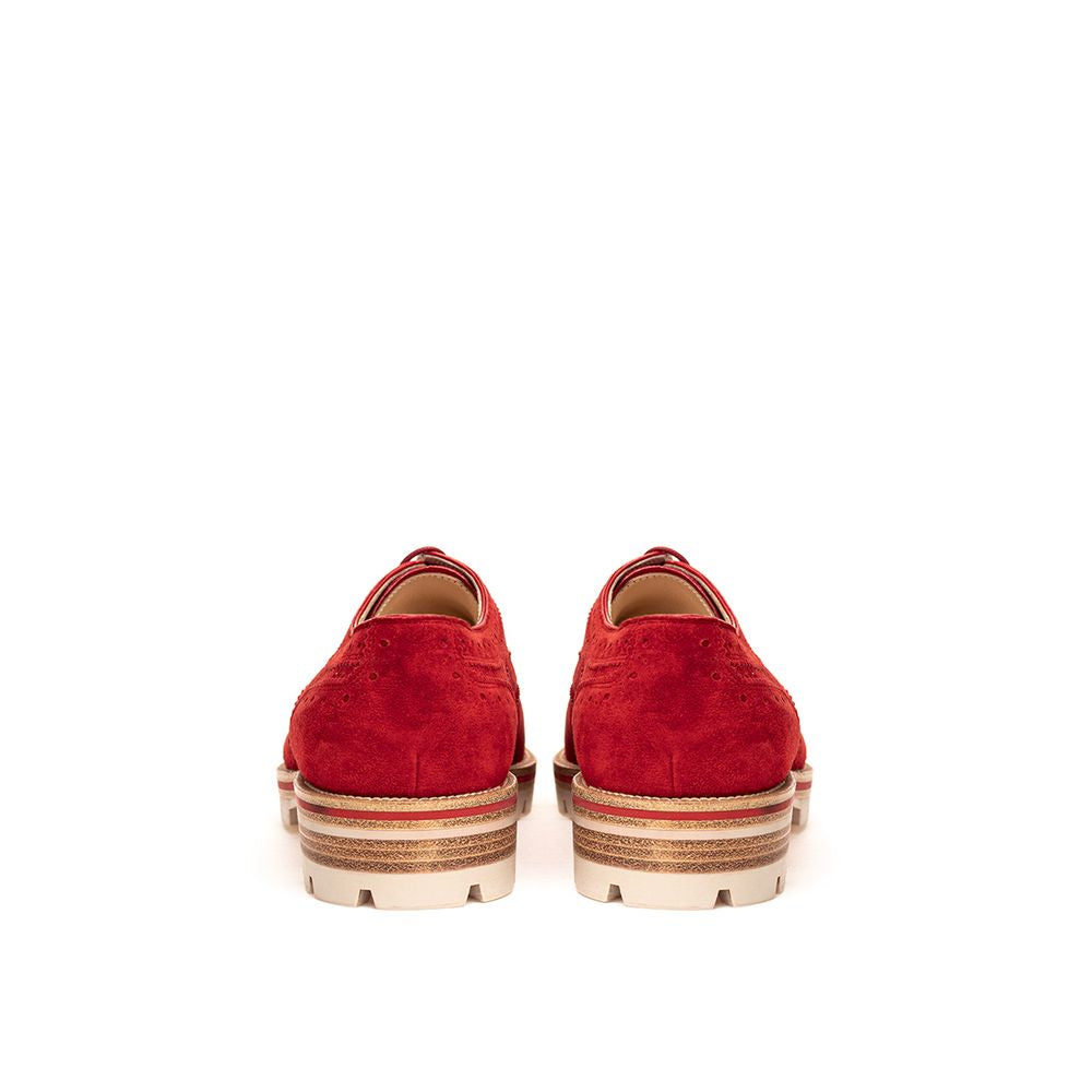 Red Suede Leather Oxfords And Derbies