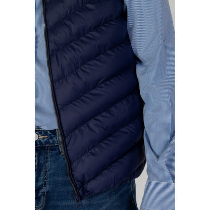 Blue Polyamide Sleeveless Jacket