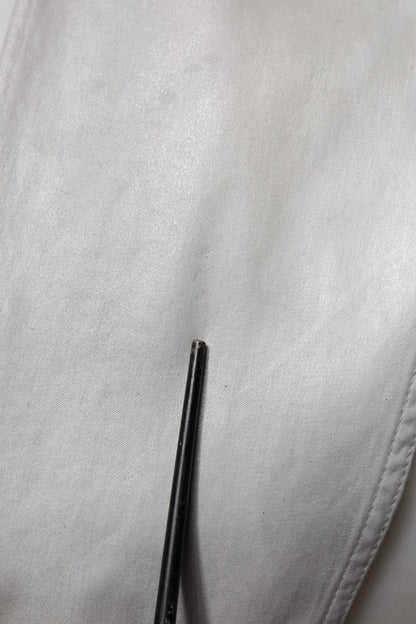 Metallic Gray Cotton Button Down Shirt