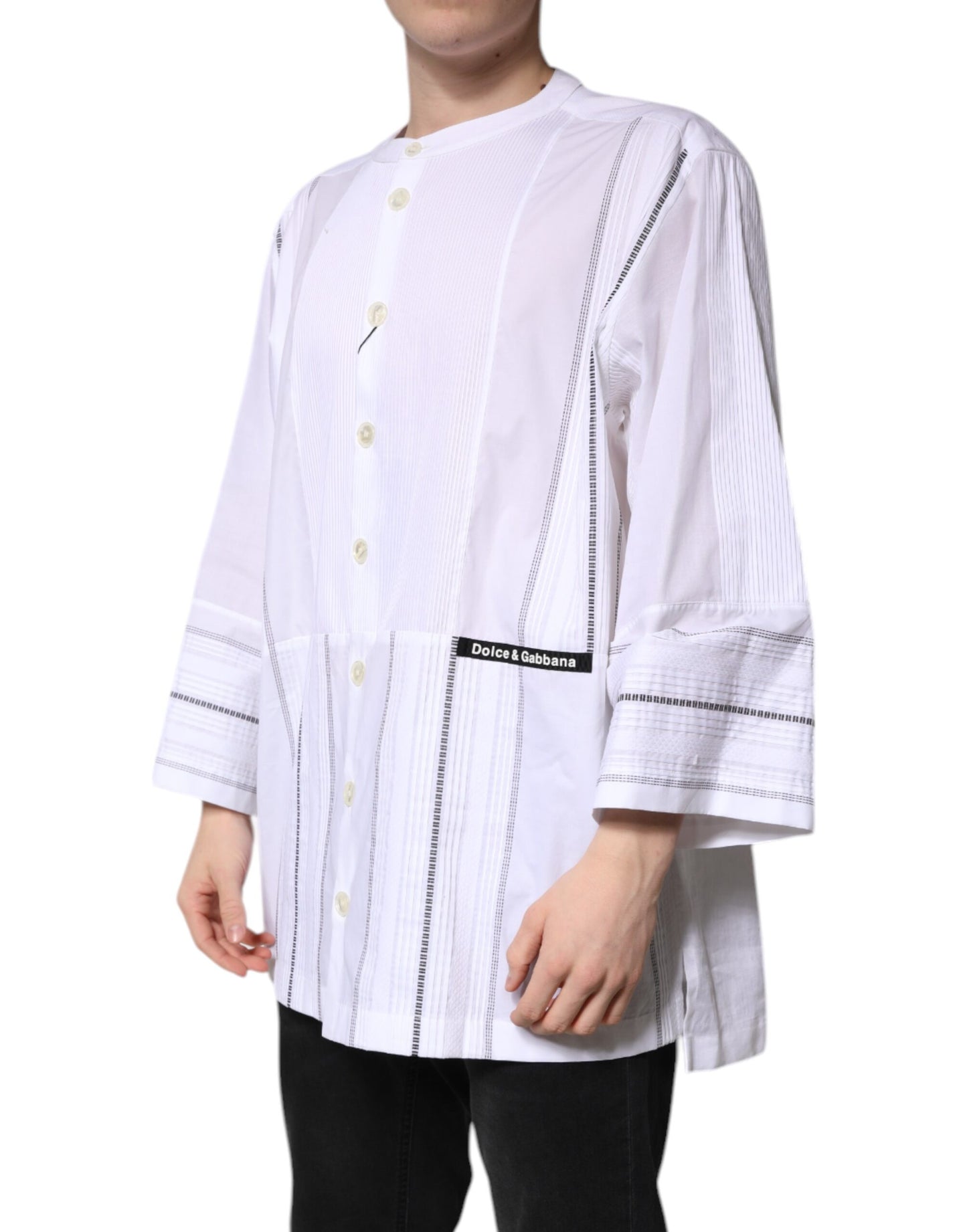 White Cotton Button Down Long Sleeves Shirt