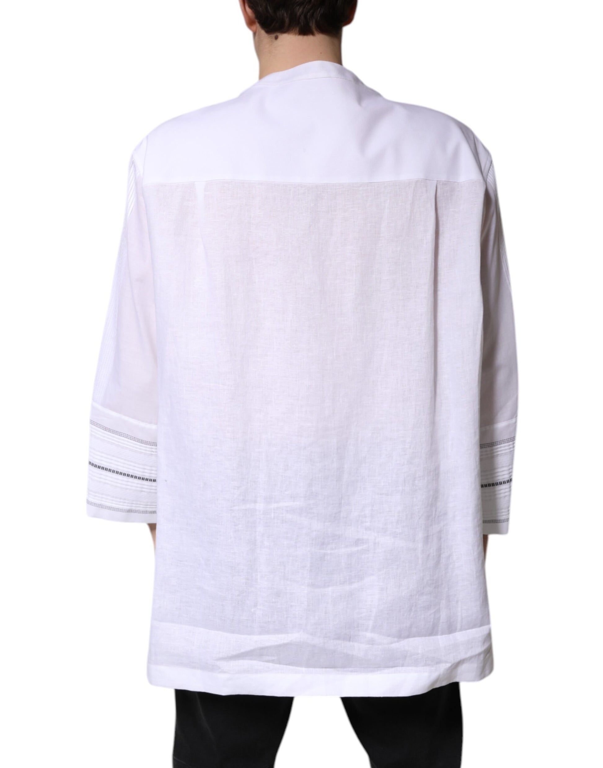 White Cotton Button Down Long Sleeves Shirt
