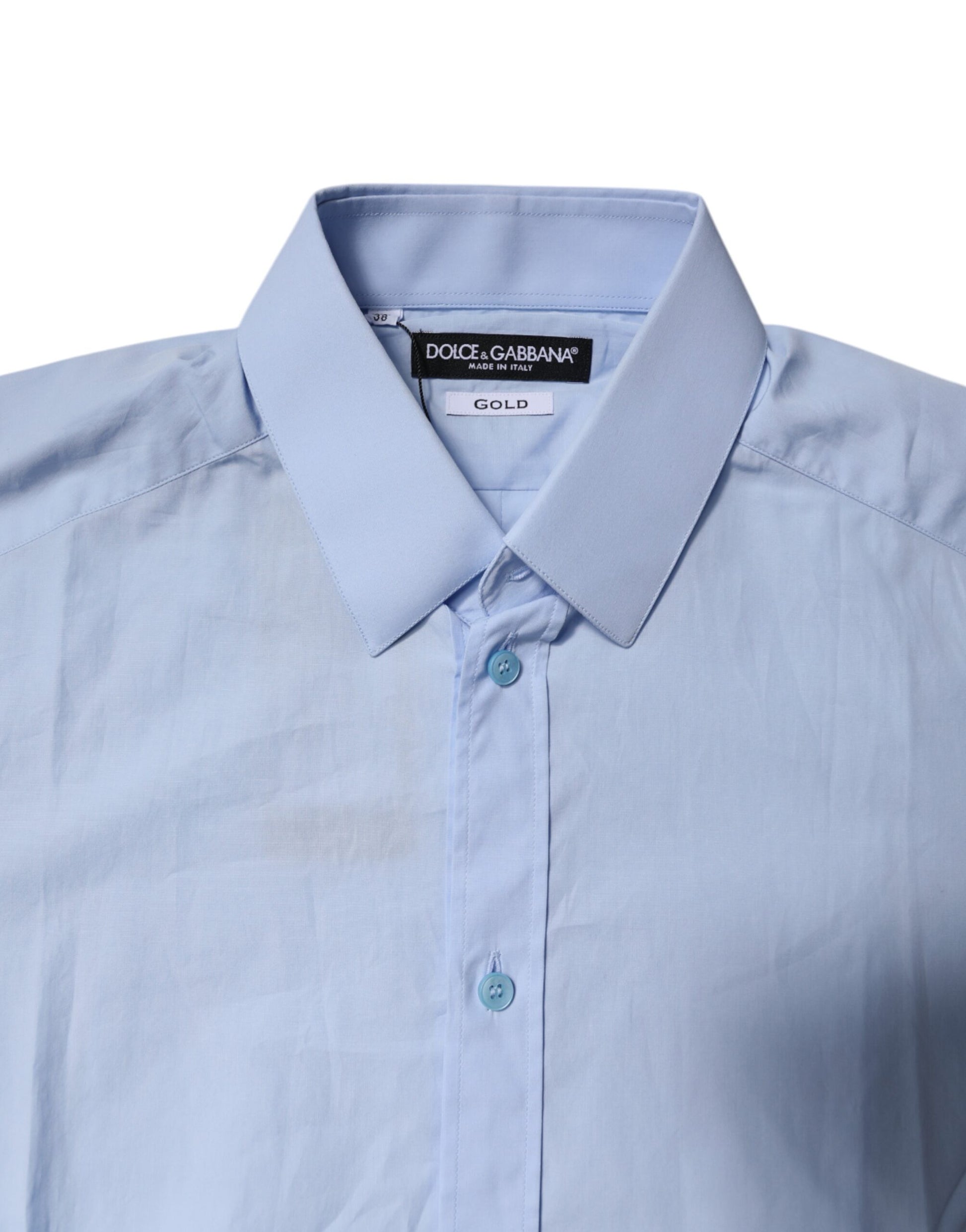 Light Blue Cotton GOLD Dress Formal Shirt