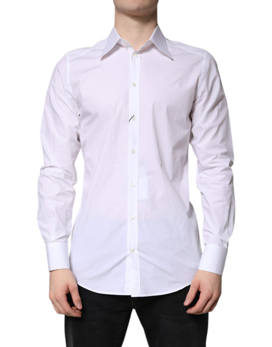 White Cotton GOLD Dress Formal Shirt