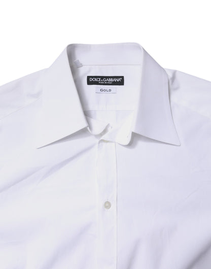White Cotton GOLD Dress Formal Shirt