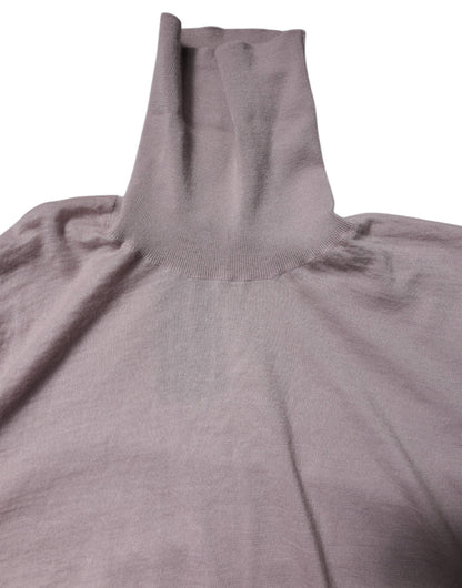 Brown Cashmere Turtleneck Pullover Sweater