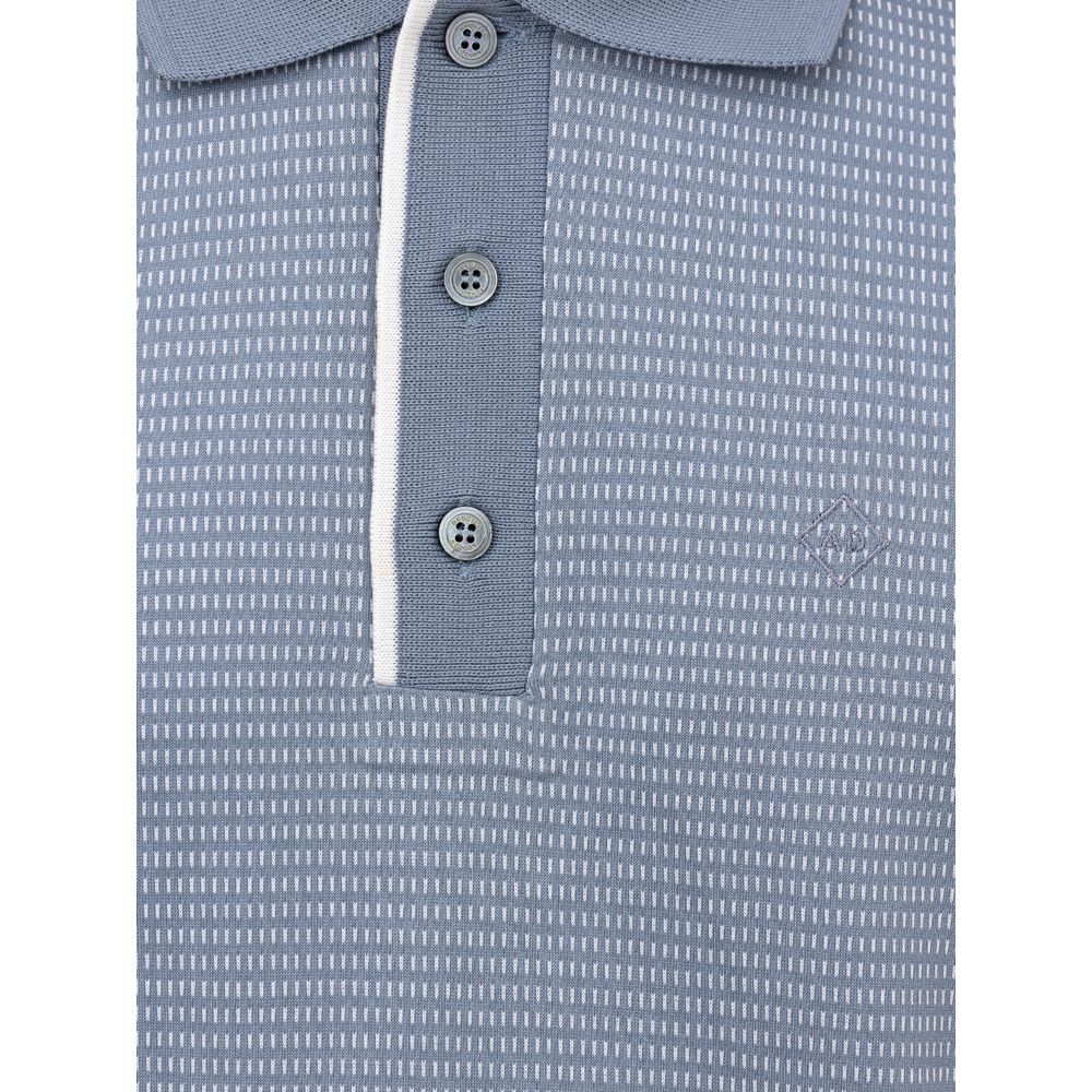 Blue Cotton Polo Shirt