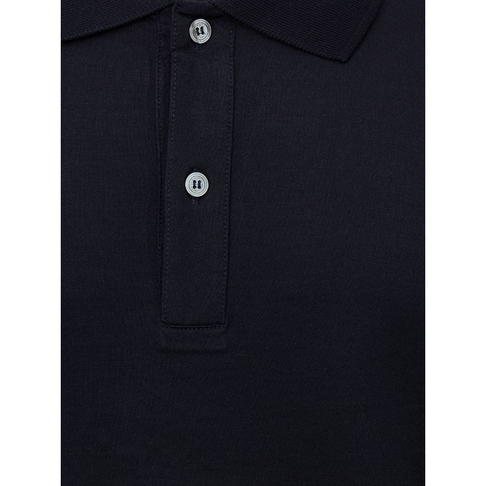Blue Cotton Polo Shirt
