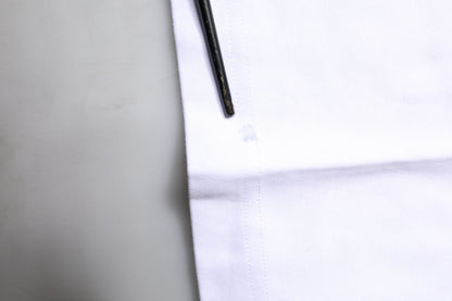 White Printed Cotton Crew Neck Tee T-shirt