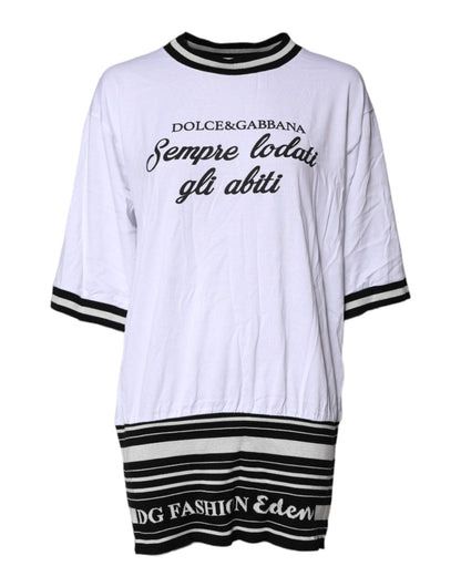 White Cotton DG Fashion Crew Neck T-shirt