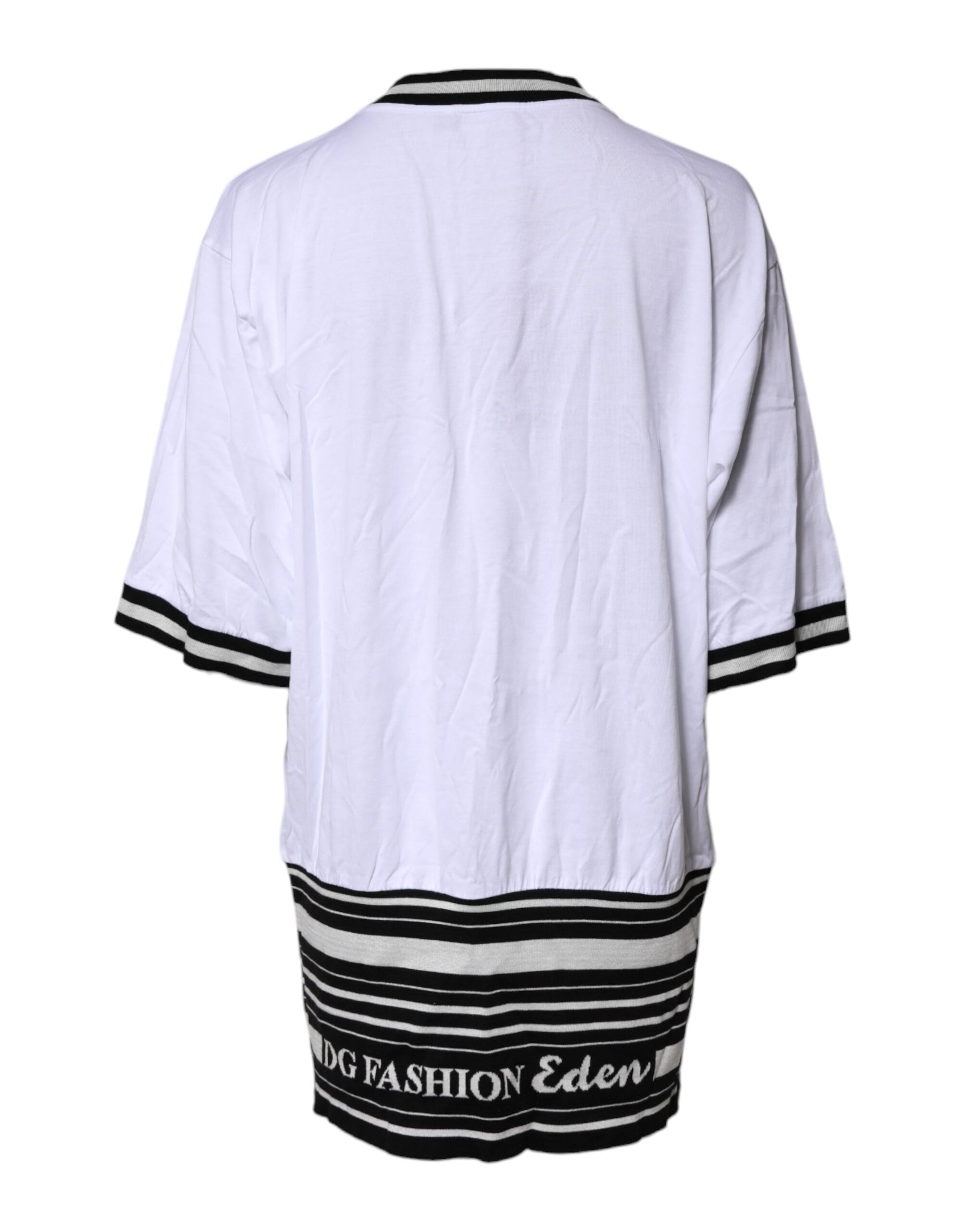 White Cotton DG Fashion Crew Neck T-shirt