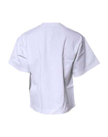 White Bellissima Cotton Crew Neck T-shirt