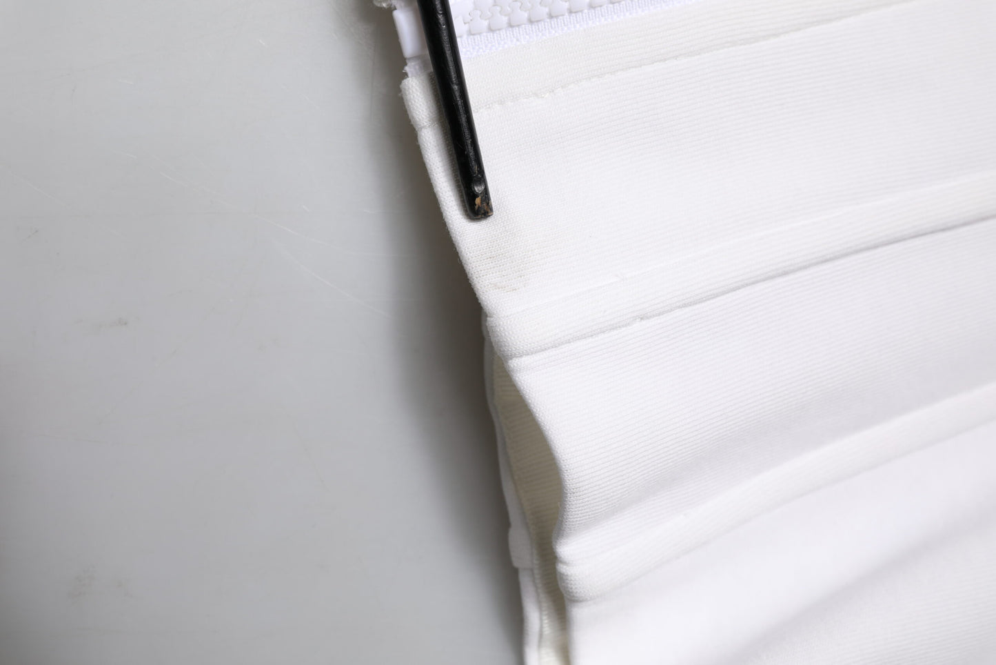 White Cotton Blend 3/4 Sleeves Blouse Top