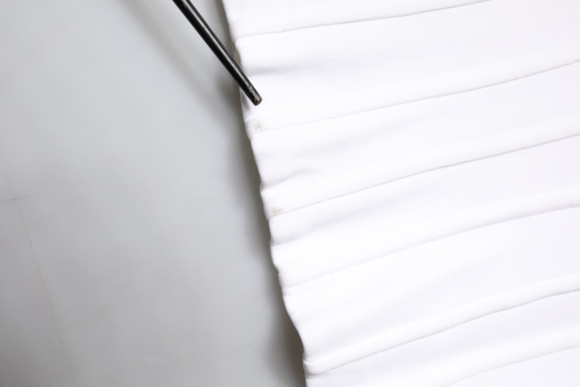 White Cotton Blend 3/4 Sleeves Blouse Top