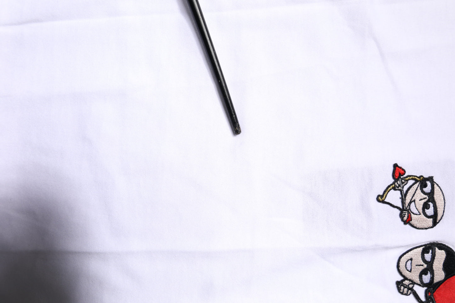 White #DGFAMILY Cotton Embroidery T-shirt