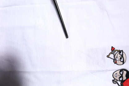 White #DGFAMILY Cotton Embroidery T-shirt