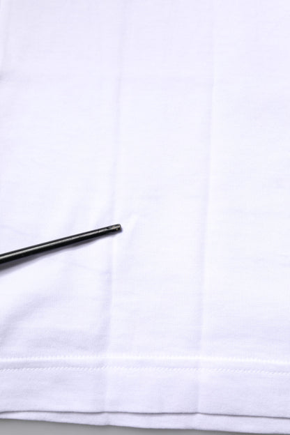 White #DGFAMILY Cotton Embroidery T-shirt