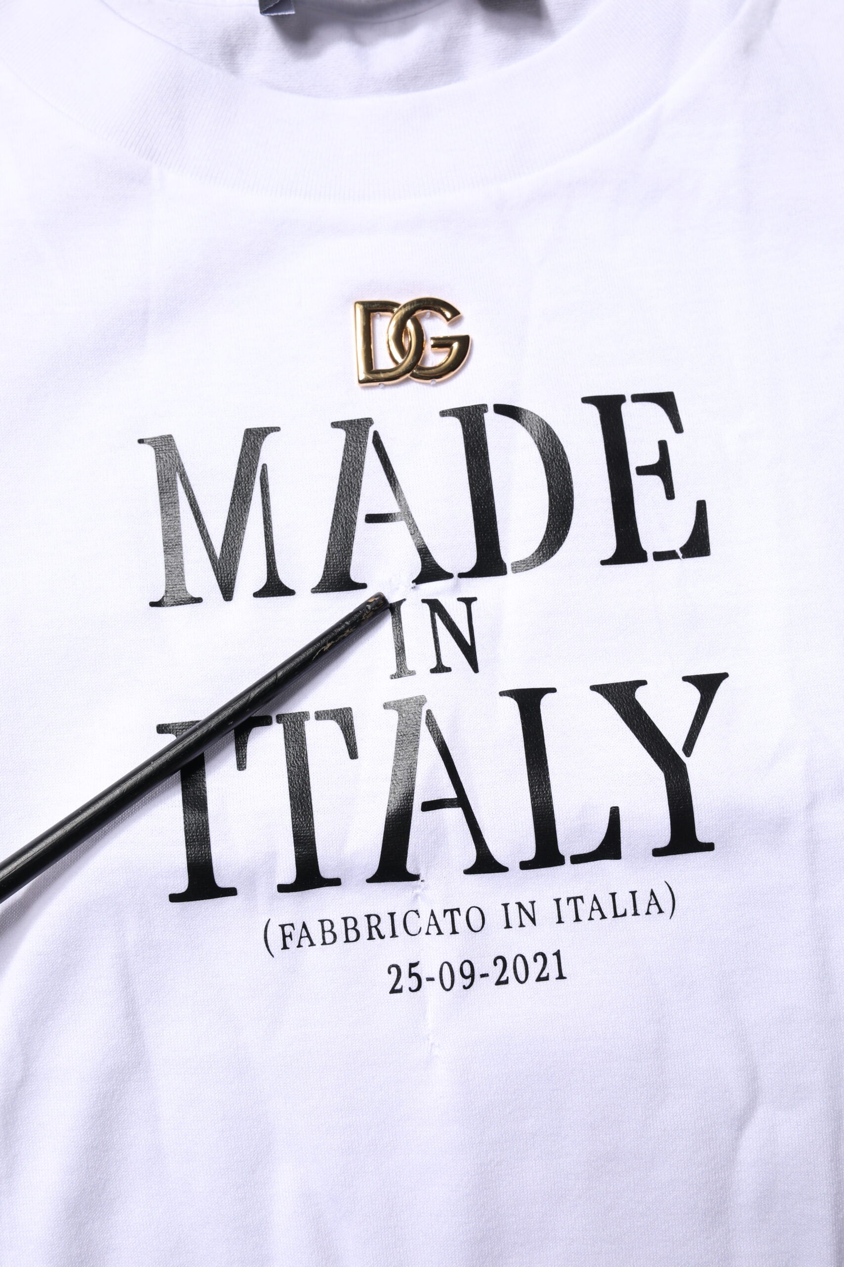 White Printed Round Neck Top Cotton T-shirt