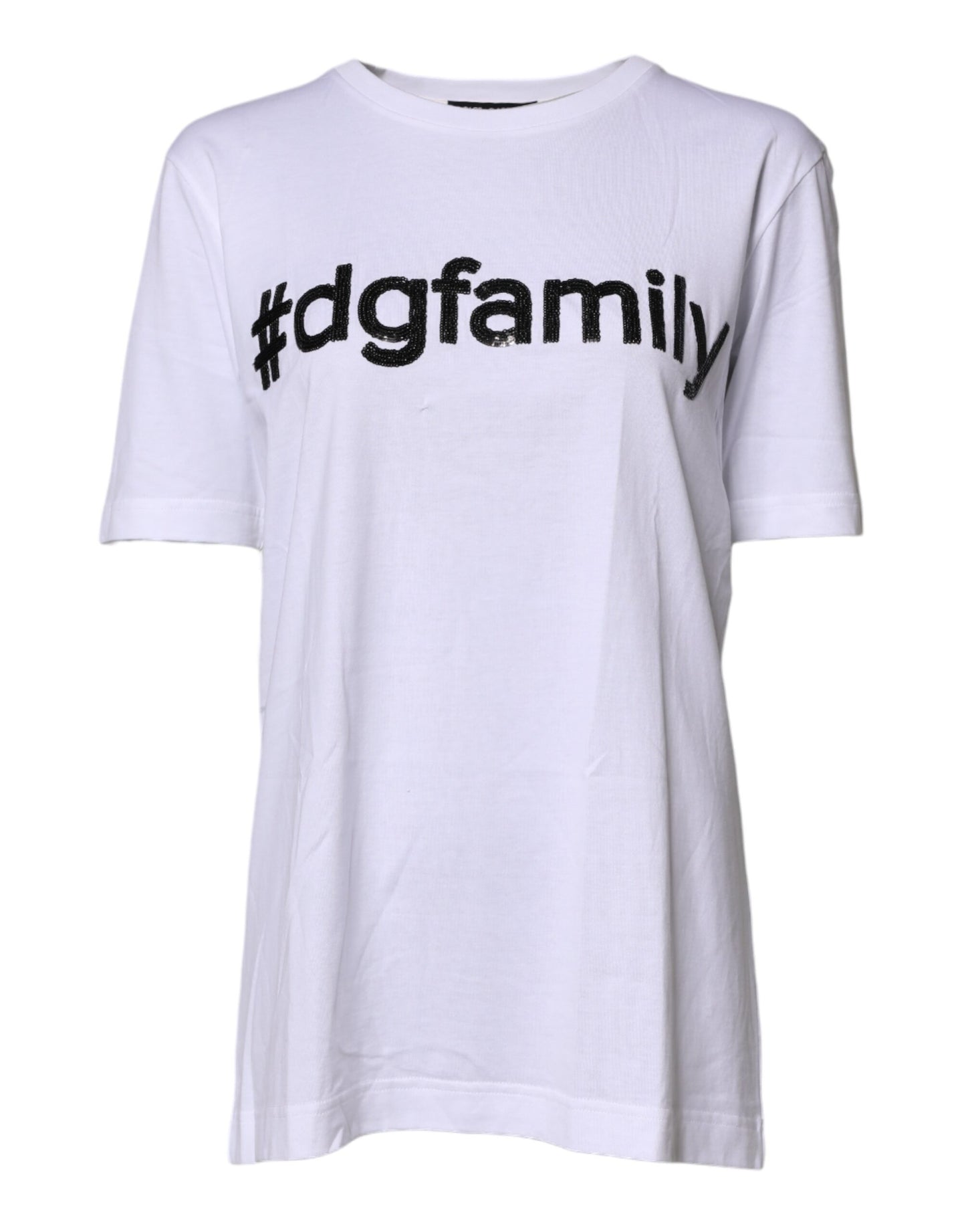 White #DGFAMILY Embroidery Cotton T-shirt