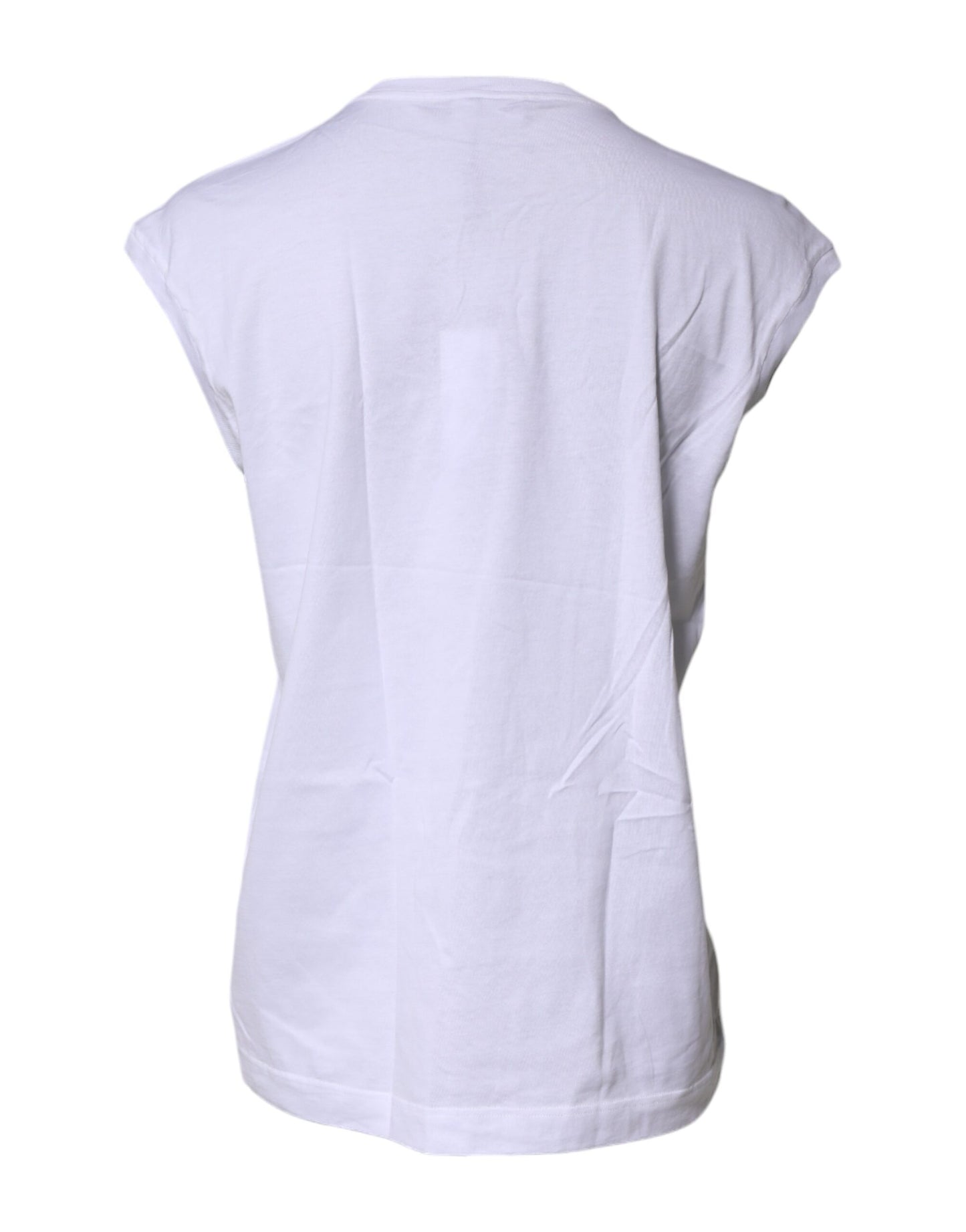 White Cotton Sleeveless Round Neck Tank Top