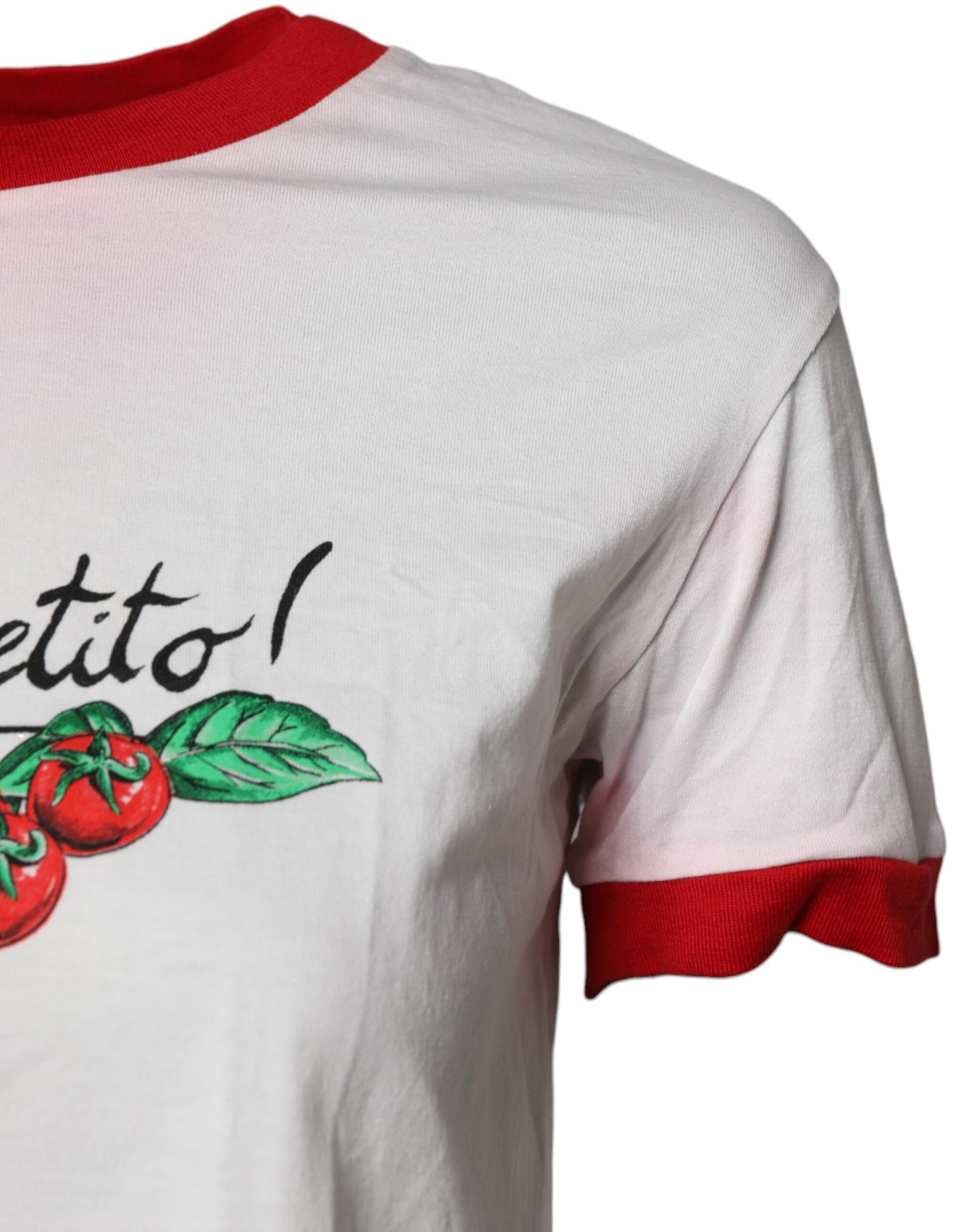 White Printed Round Neck Cropped Top T-shirt