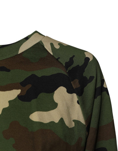 Multicolor Camou Cropped Sweatshirt Sweater