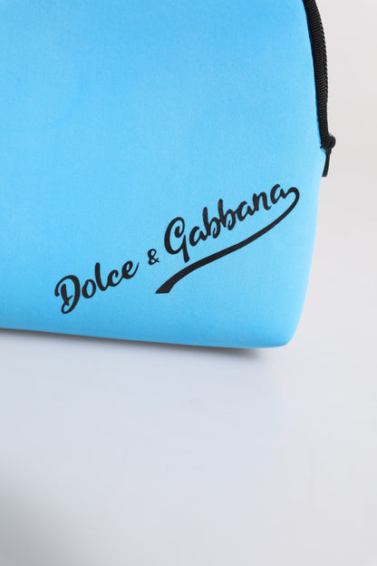 Blue DG Logo Print Clutch Zip Borse Pouch Bag