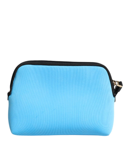 Blue DG Logo Print Clutch Zip Borse Pouch Bag