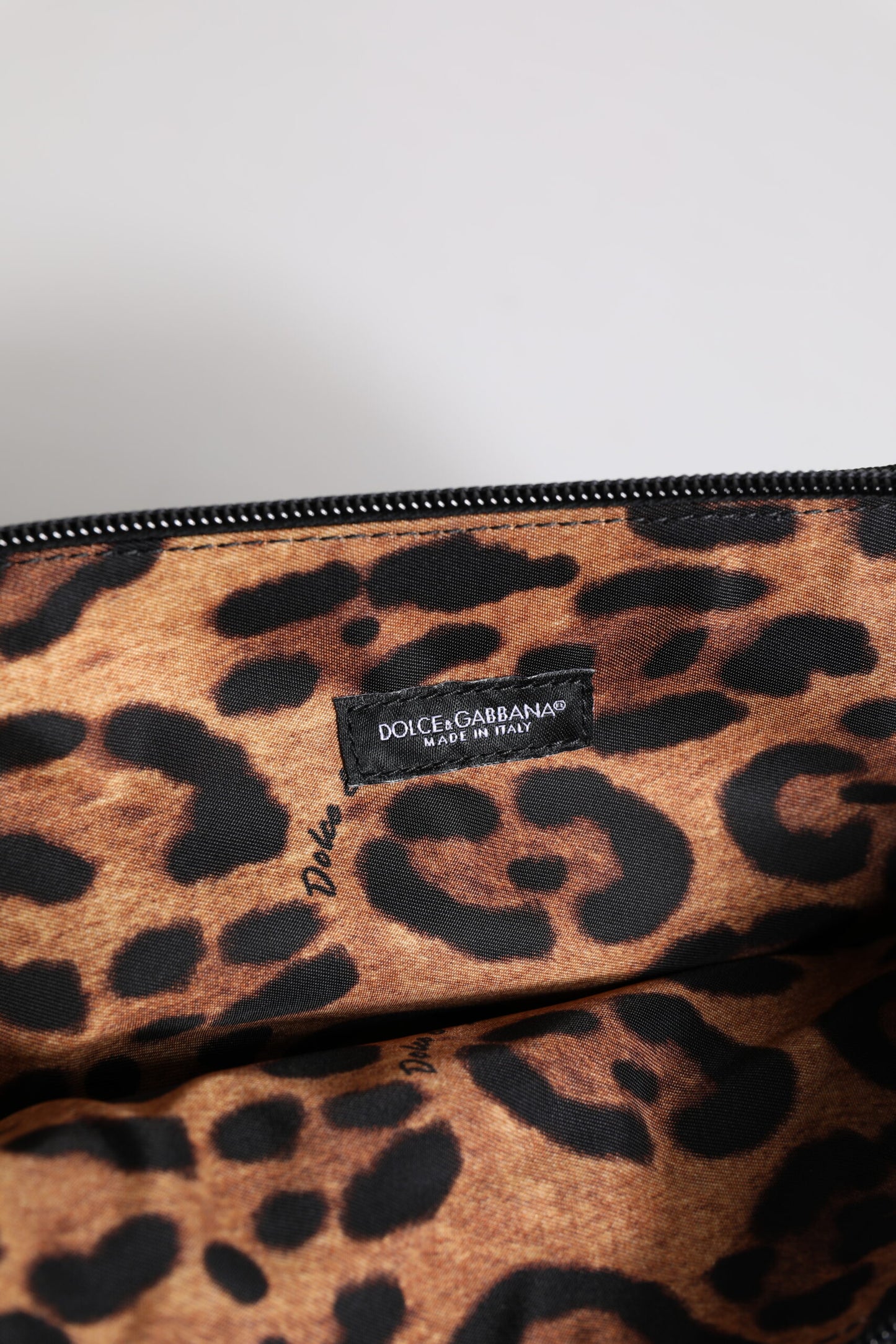 Blue DG Logo Print Clutch Zip Borse Pouch Bag